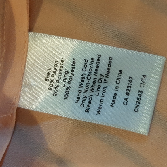 Talbots Peach Sheer Striped Blouse with Peach Lining and Keyhole Back - Picture 8 of 10